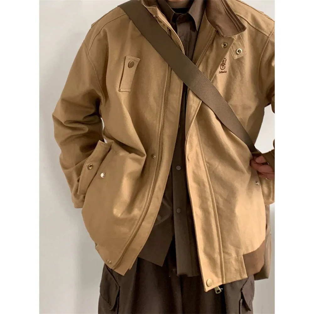 Patchwork Oversized Cargo Zip UP Jacket - Image 4