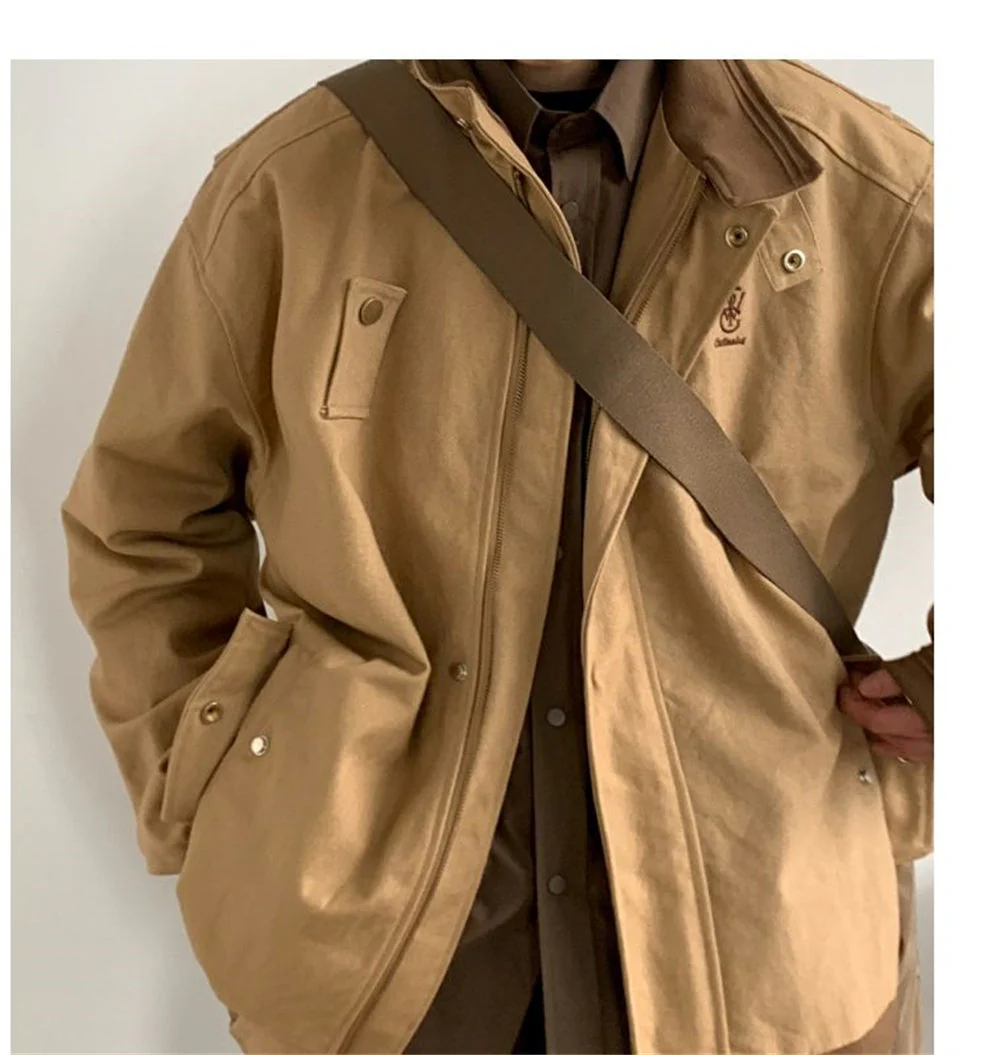 Patchwork Oversized Cargo Zip UP Jacket - Image 6