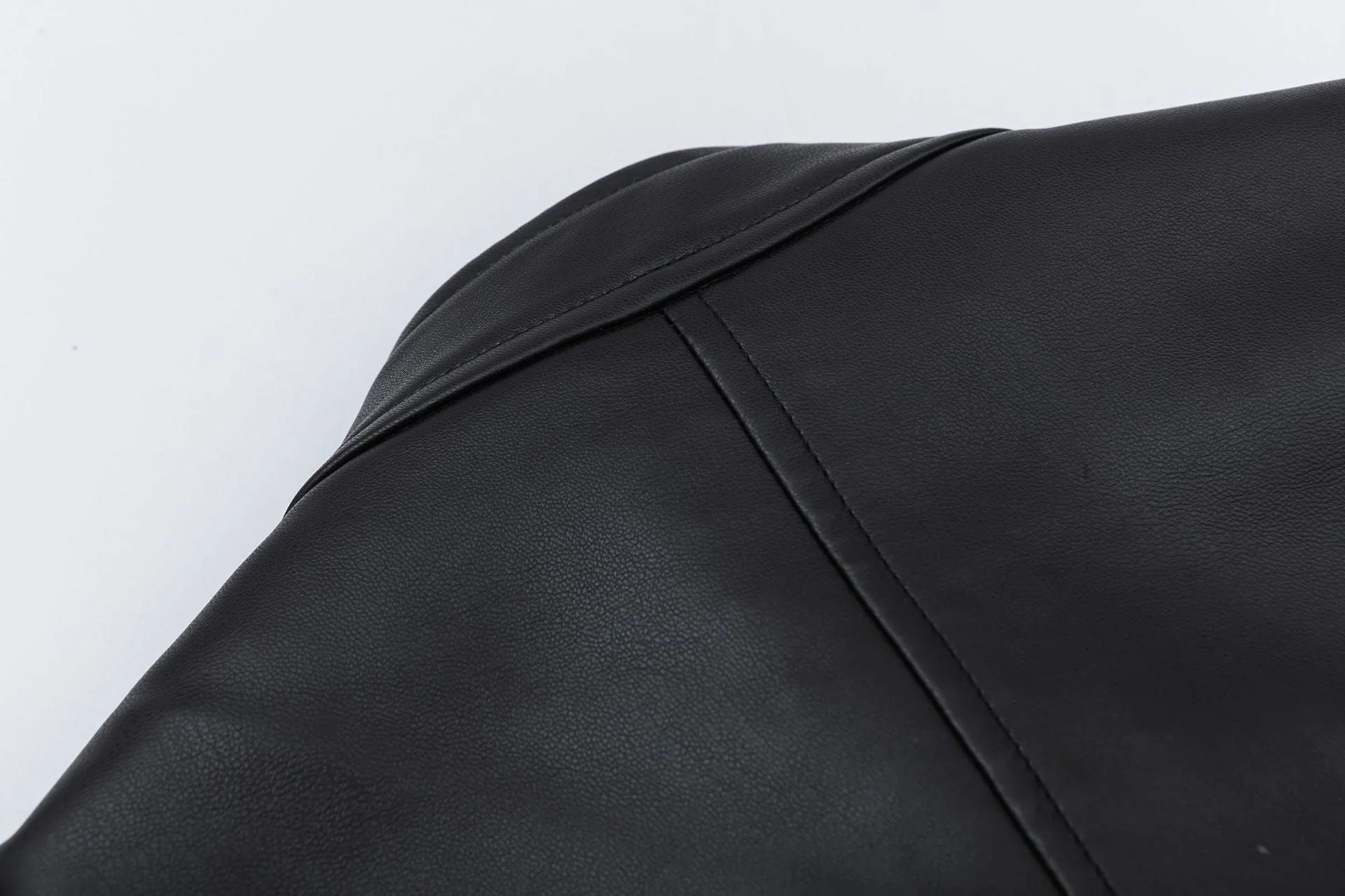 Patchwork Pu Leather Zip Up Jacket - Image 7