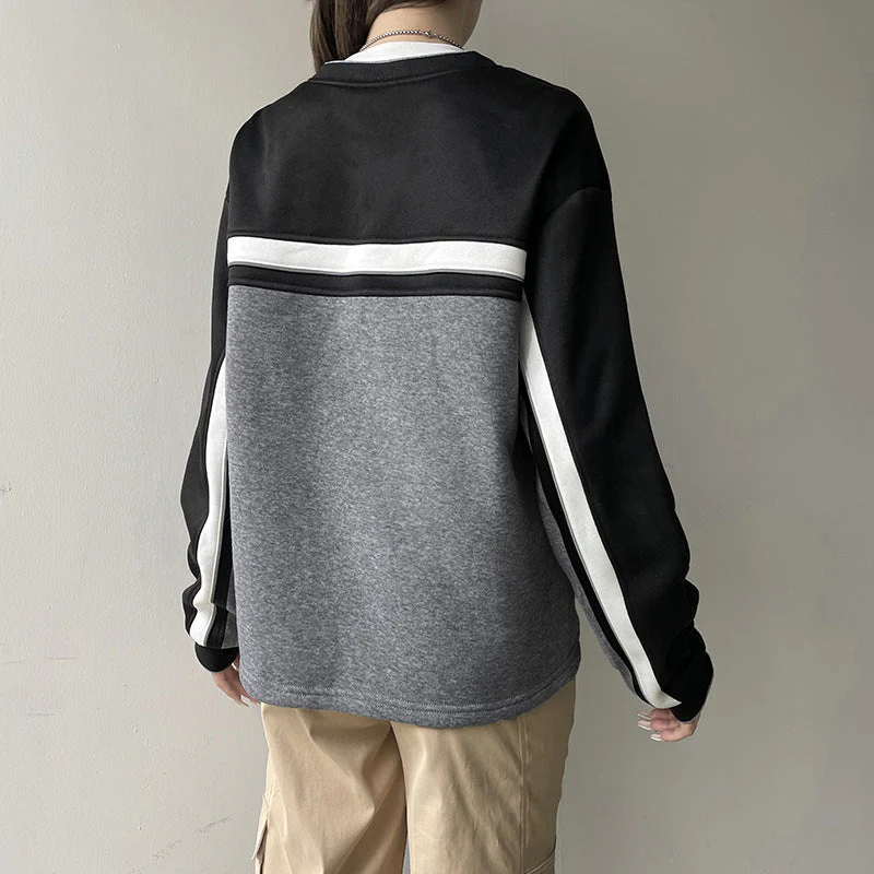 Patchwork Striped 90s Sweatshirt - Image 2