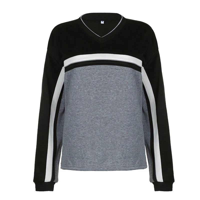 Patchwork Striped 90s Sweatshirt - Image 6