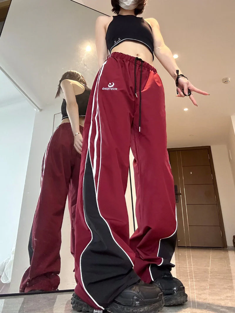Patchwork Striped Baggy Sweatpants - Image 2