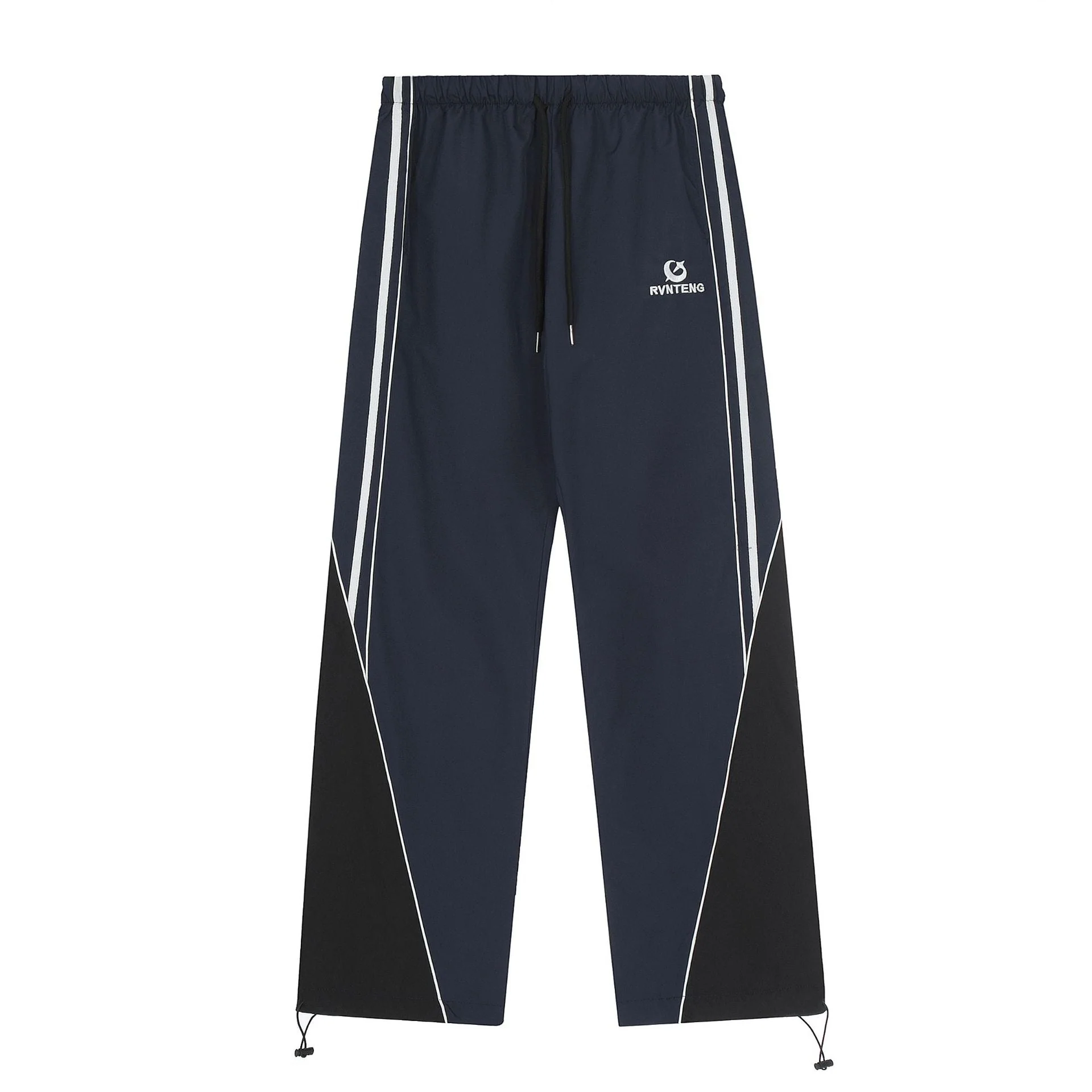 Patchwork Striped Baggy Sweatpants - Image 4