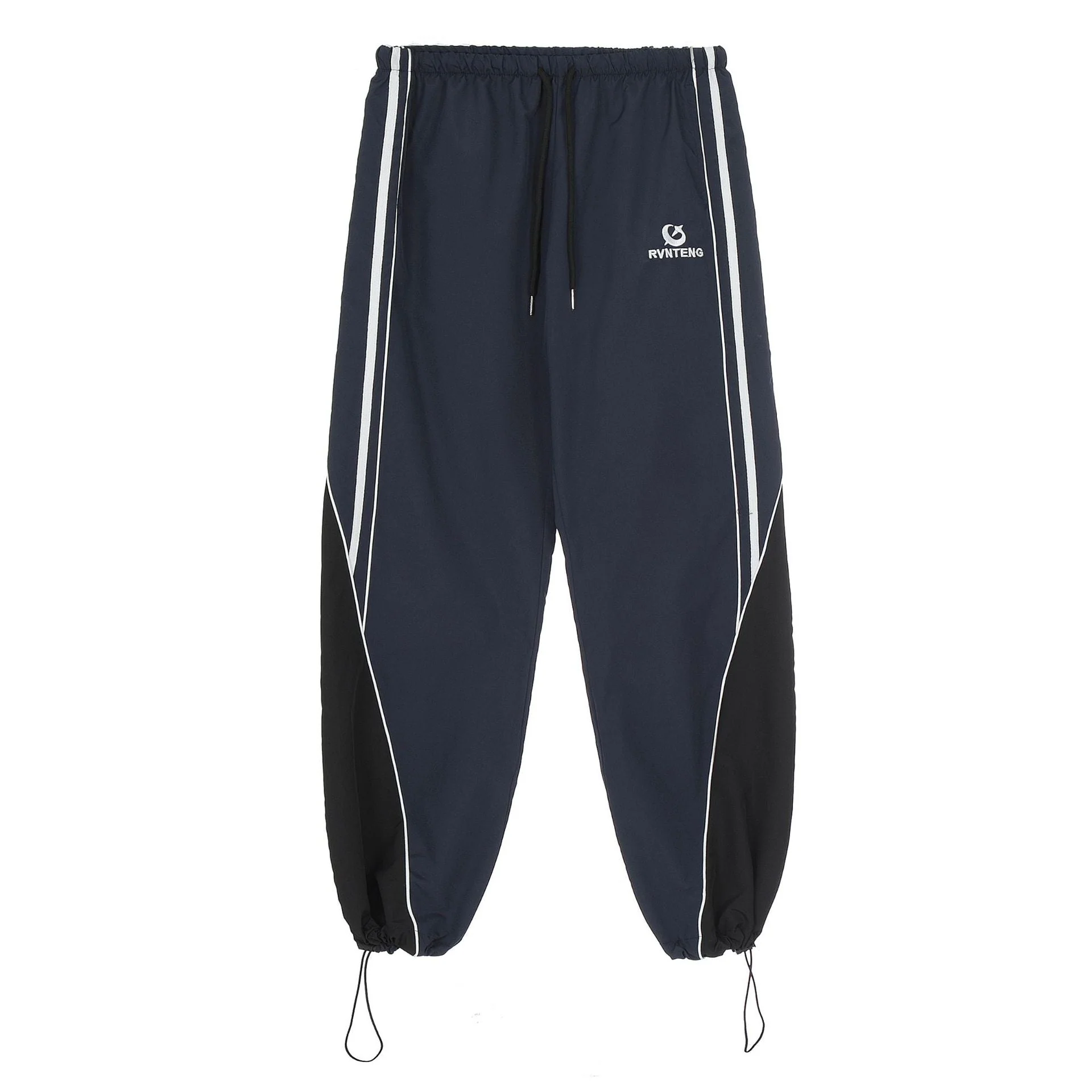 Patchwork Striped Baggy Sweatpants - Image 6