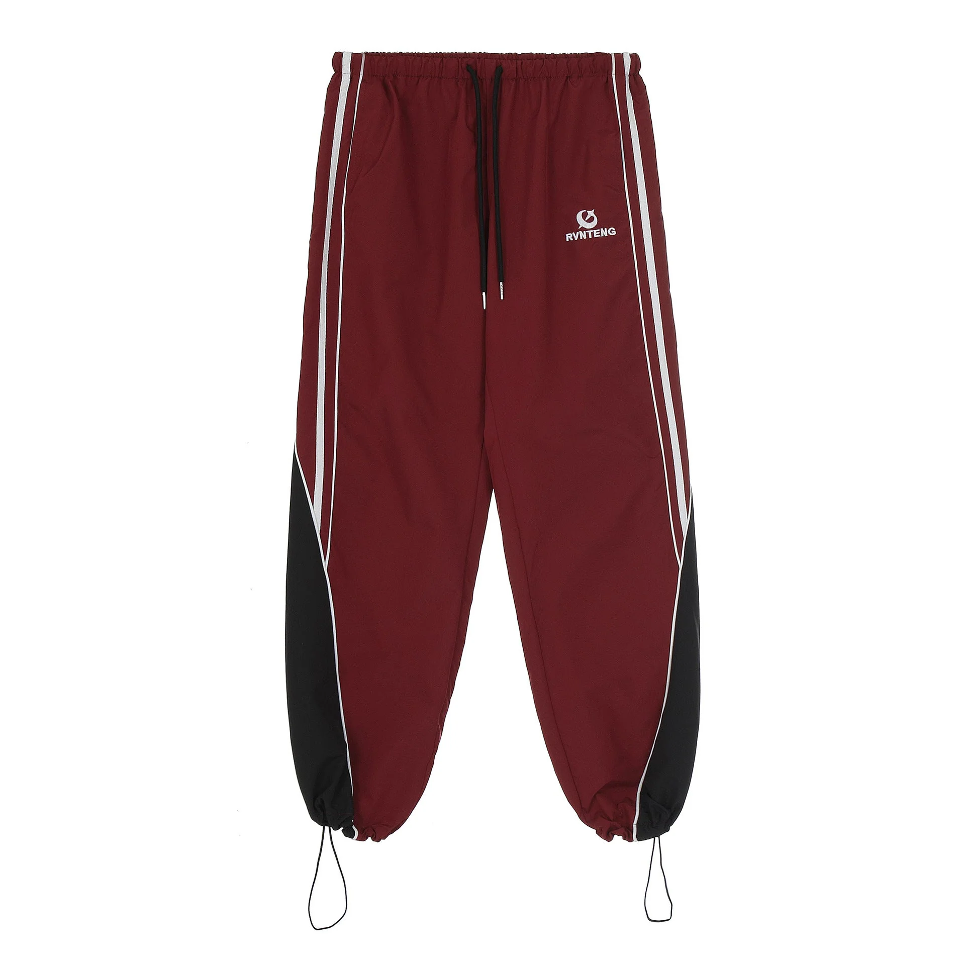 Patchwork Striped Baggy Sweatpants - Image 7