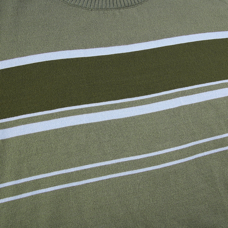 Patchwork Striped Knit Sweater - Image 11