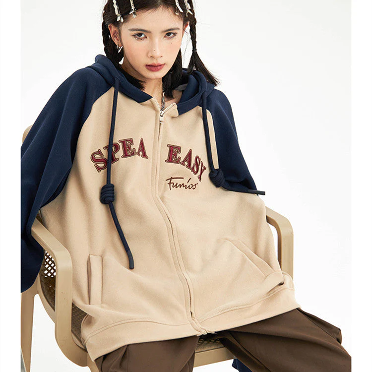 Patchwork Striped Zip Up Hoodie - Image 9