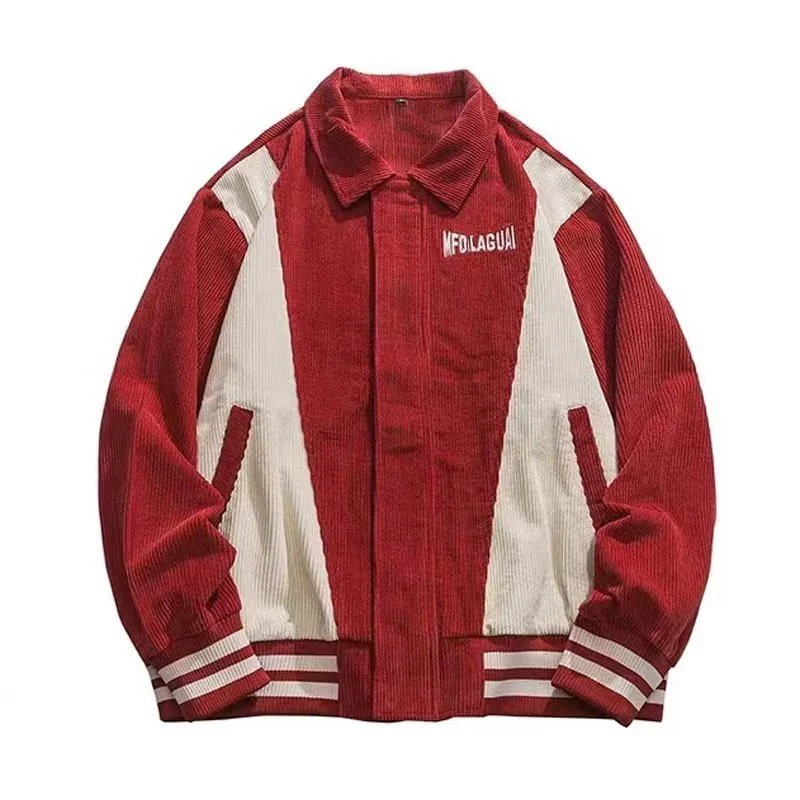 Patchwork Zip Up Corduroy Jacket - Image 2