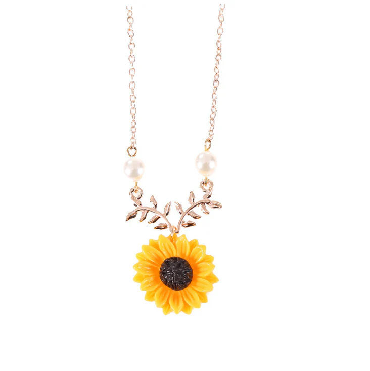 Pearl Sun Flower Necklace - Image 6