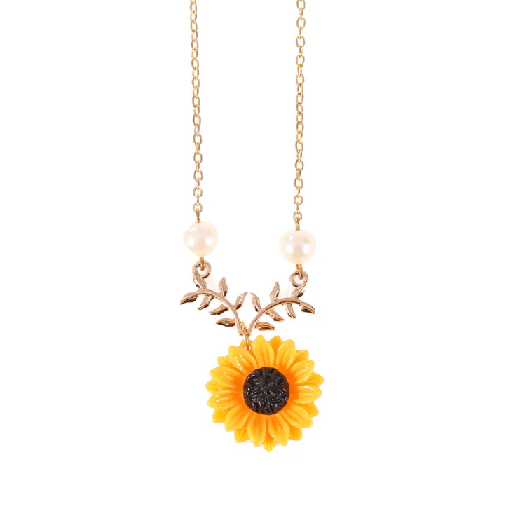 Pearl Sun Flower Necklace - Image 7