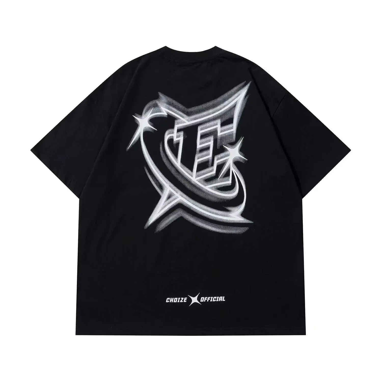 Phantom Letter Print Oversized Short Sleeve Tee - Image 9