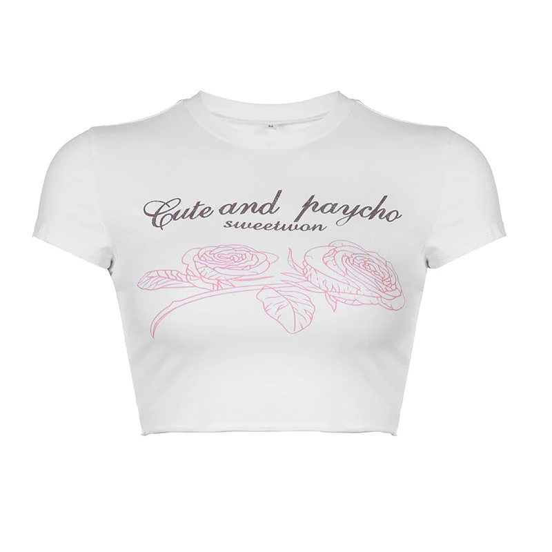 Pink Floral Print Crop Top - Image 3