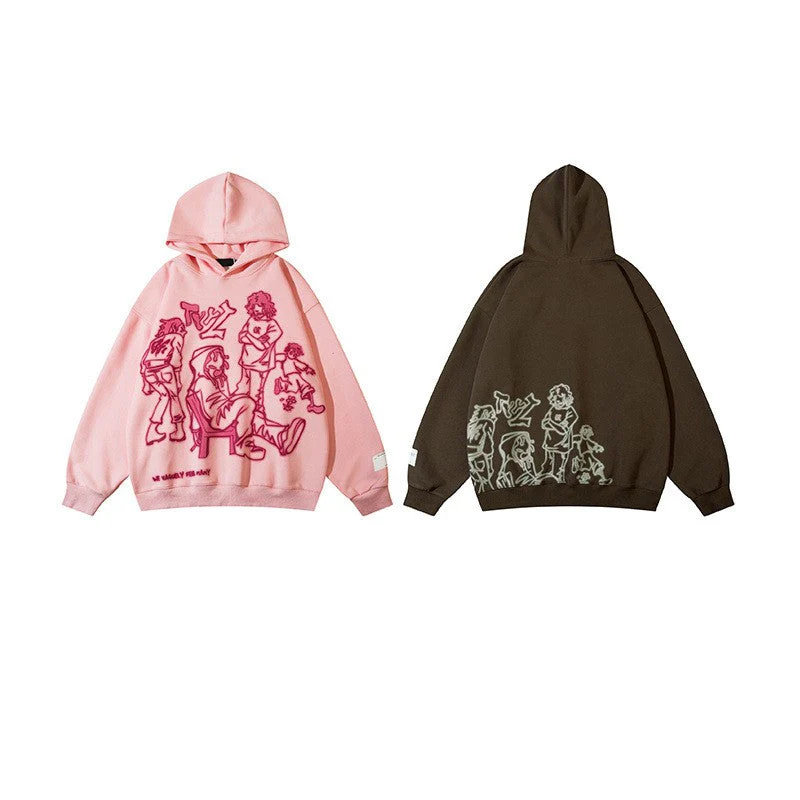 Pink Graffiti Couple Oversized Hoodie - Image 2