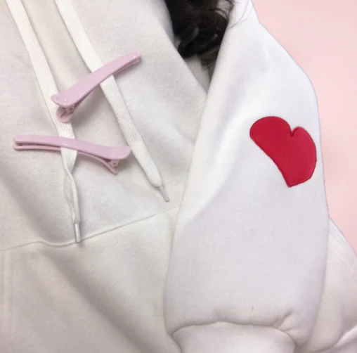 Pink/White Hoodie Pullover - Image 2