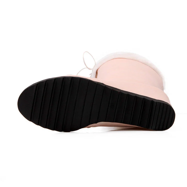 Pink/white Sweet Bow Heels Boots - Image 6