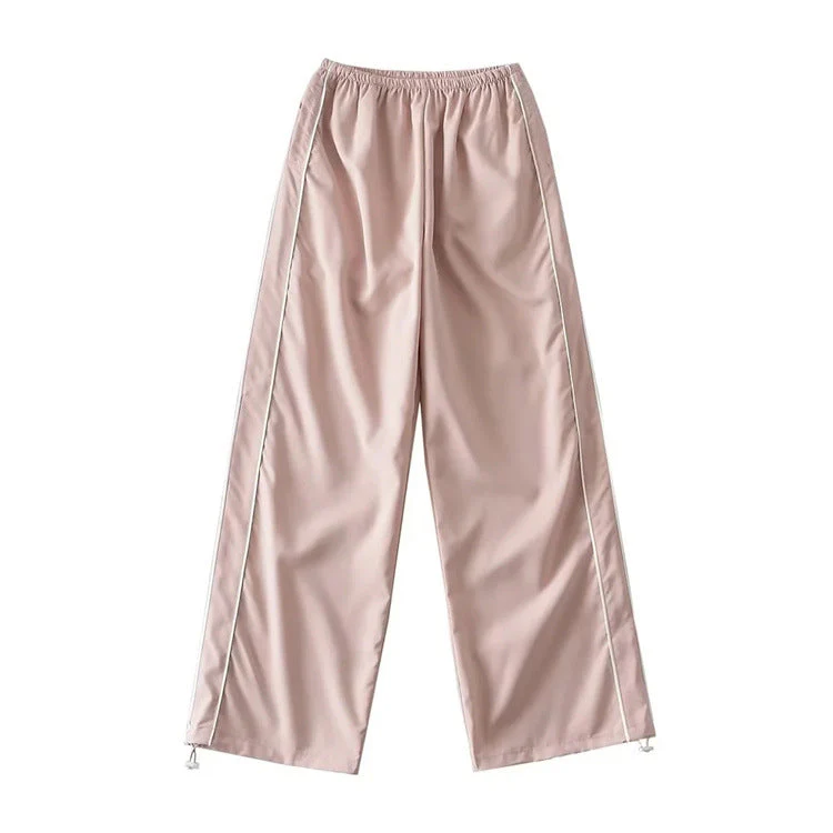 Piping Detail Wide Leg Track Pants - Image 13