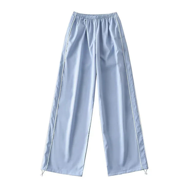 Piping Detail Wide Leg Track Pants - Image 16
