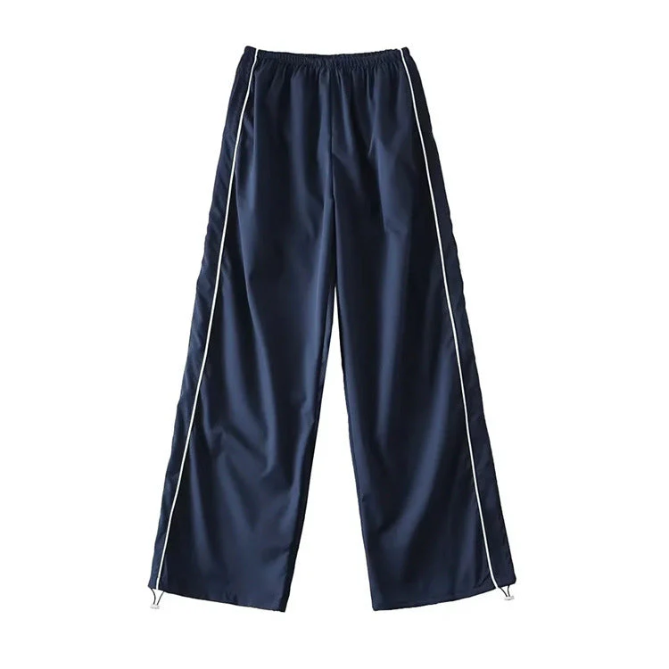 Piping Detail Wide Leg Track Pants - Image 17