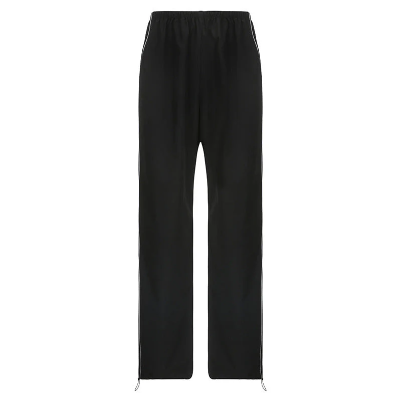 Piping Detail Wide Leg Track Pants - Image 7