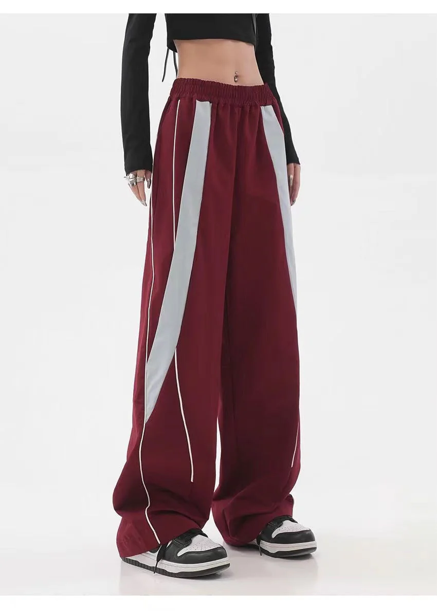 Piping Patchwork Baggy Sweatpants - Image 5