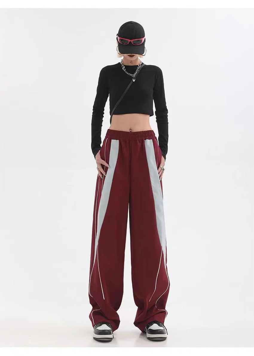 Piping Patchwork Baggy Sweatpants - Image 6
