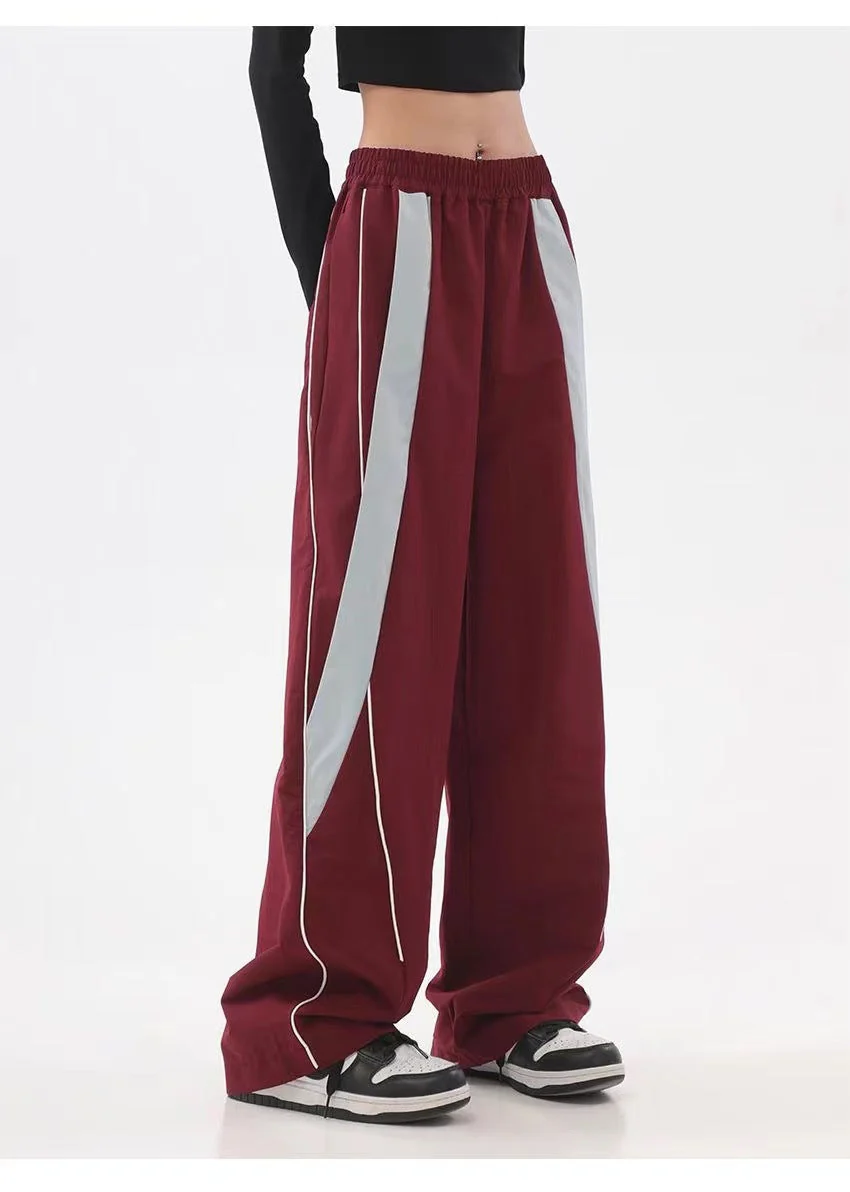 Piping Patchwork Baggy Sweatpants - Image 8