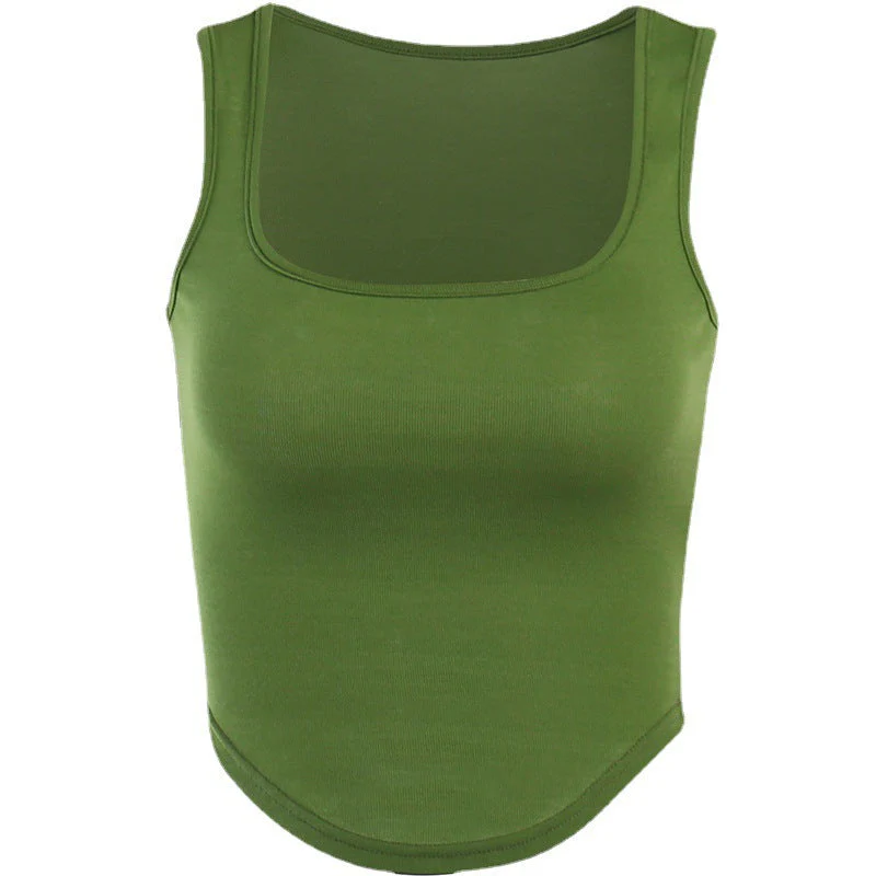 Plain Curvy Hem Tank Top - Image 4