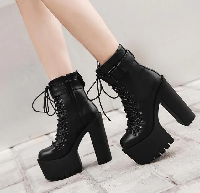 Platform High Heel Short Boots - Image 2