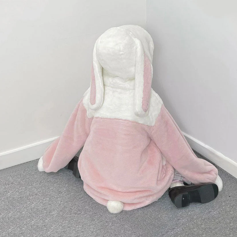 Plush Bunny Hoodie Coat - Image 2