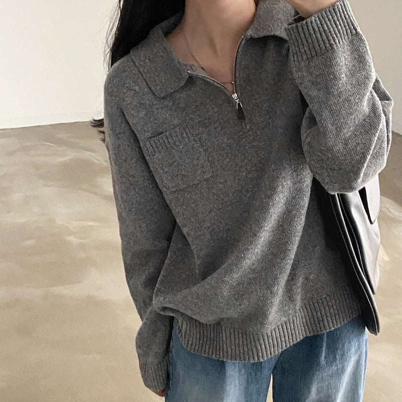 Pocket Crop Knit Sweater - Image 6