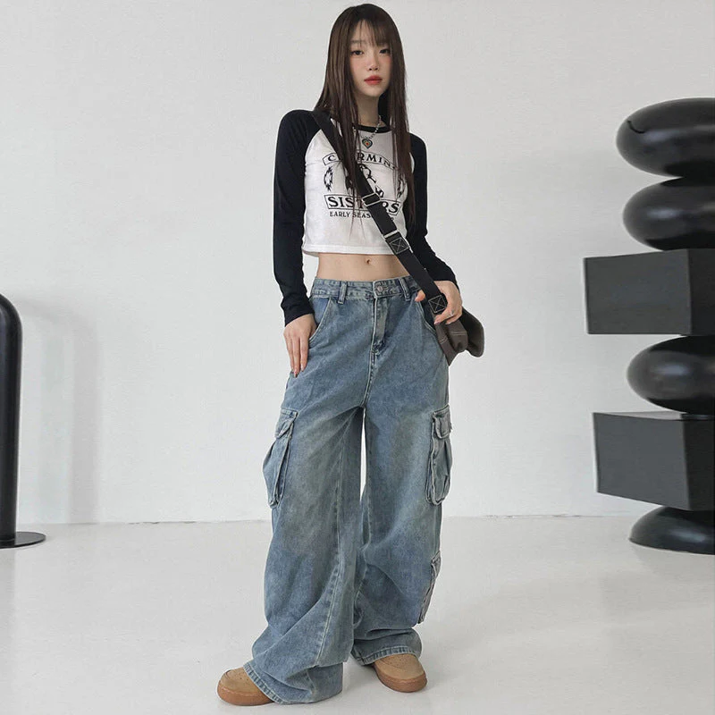 Pocket Patch Boyfriend Fit Cargo Jeans - Image 5