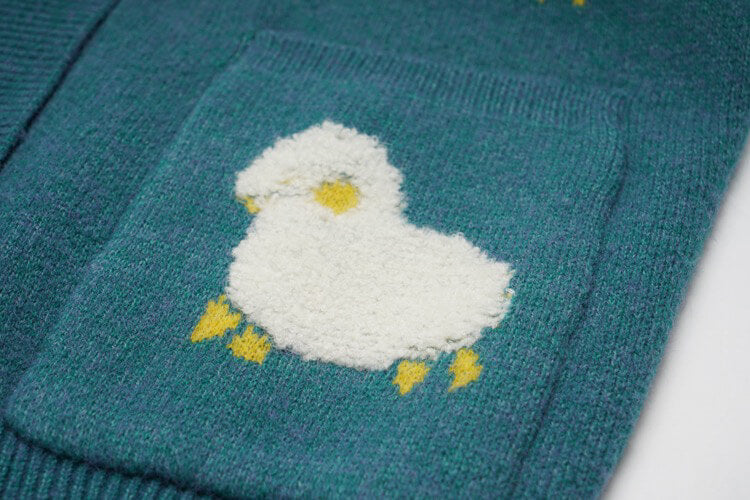 Pocket Sheep Cardigan Sweater Coat - Image 3