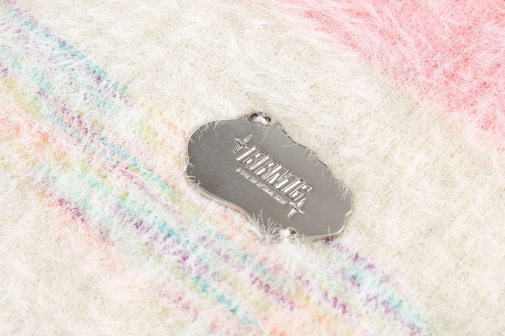 Preppy Contrast Color Stripe Fuzzy Hooded Sweater - Image 9