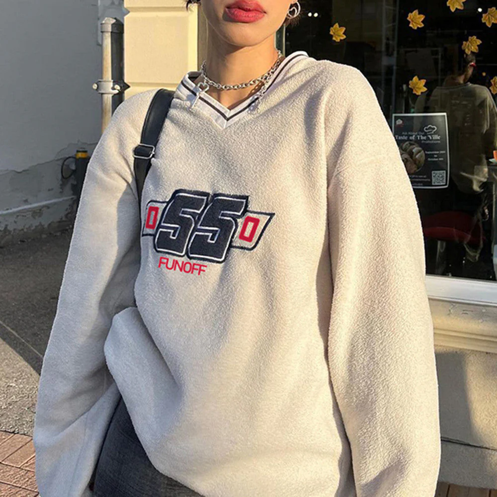 Preppy V Neck Pullover Sweater - Image 4