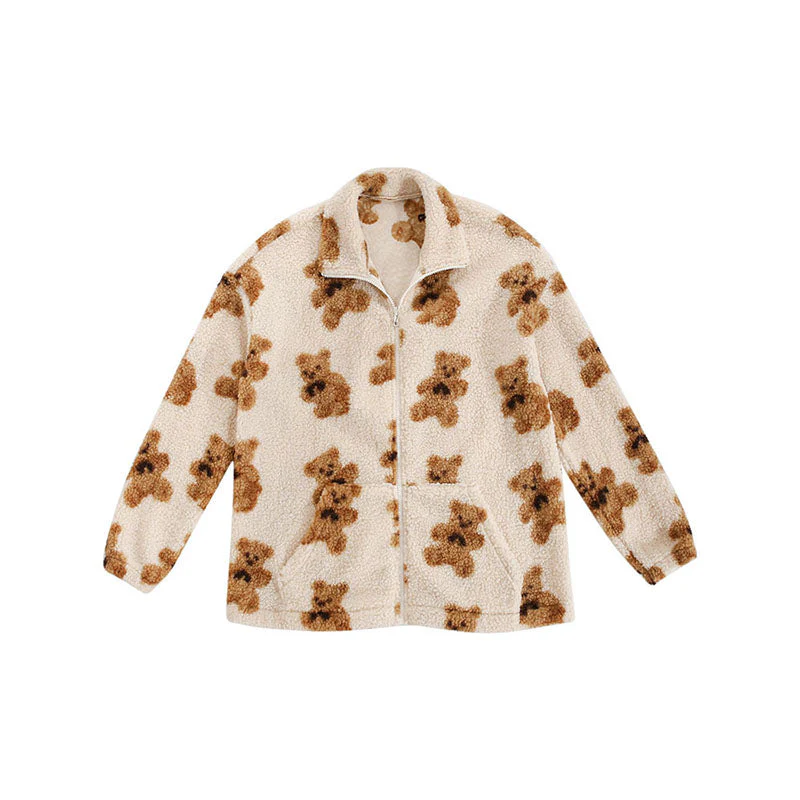 Printed Bears Wool Coat - Image 4