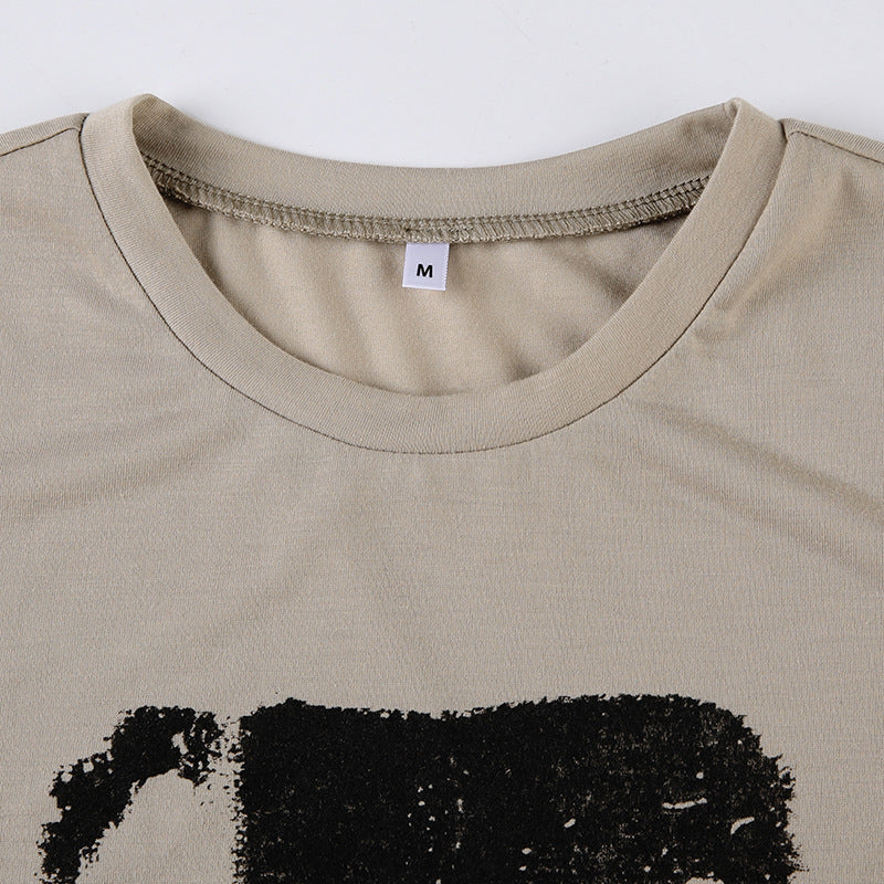 Printed Short Sleeve Crop Top - Image 10