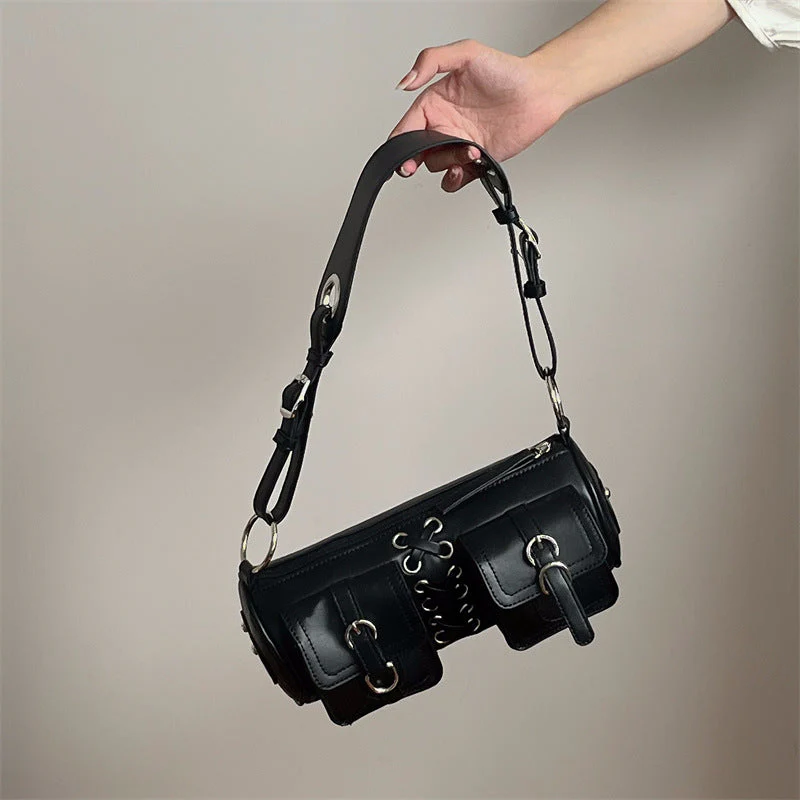 Pu Leather Ties Y2K Crossbody Bag - Image 7