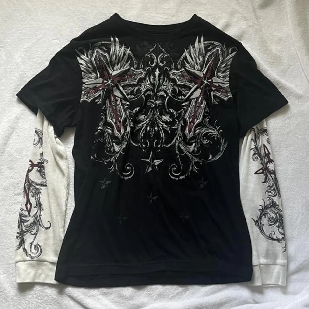 Punk Patchwork Long Sleeve Graphic Tee - Image 7