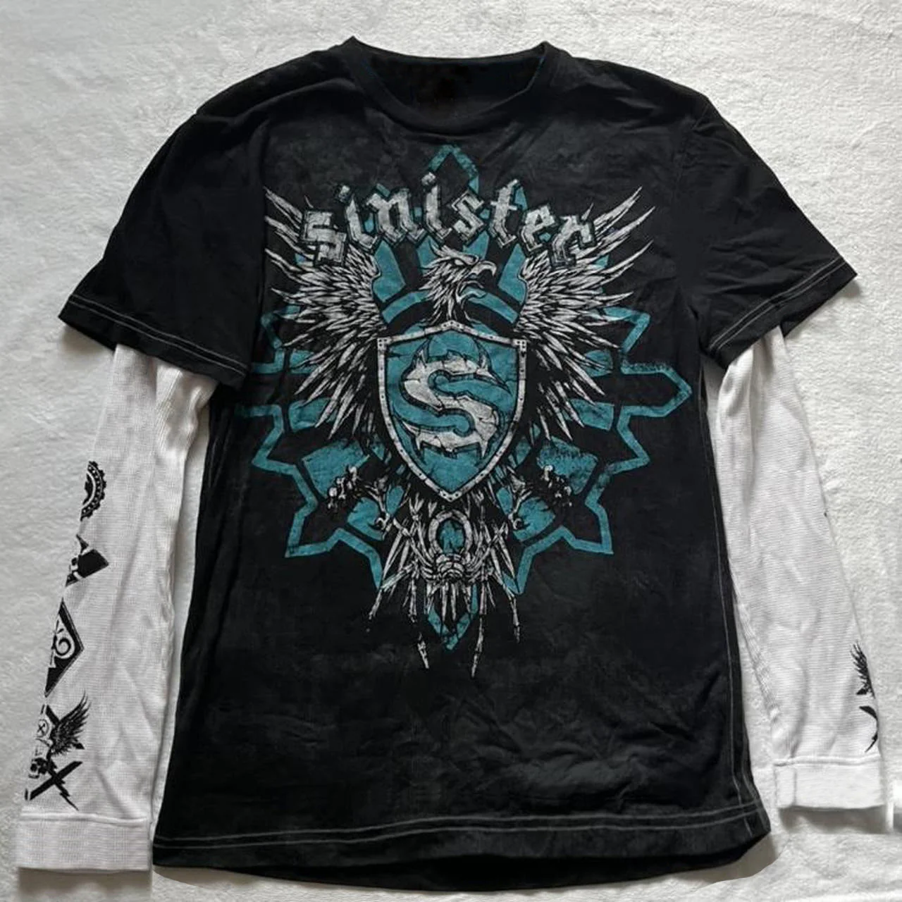 Punk Patchwork Long Sleeve Graphic Tee - Image 8