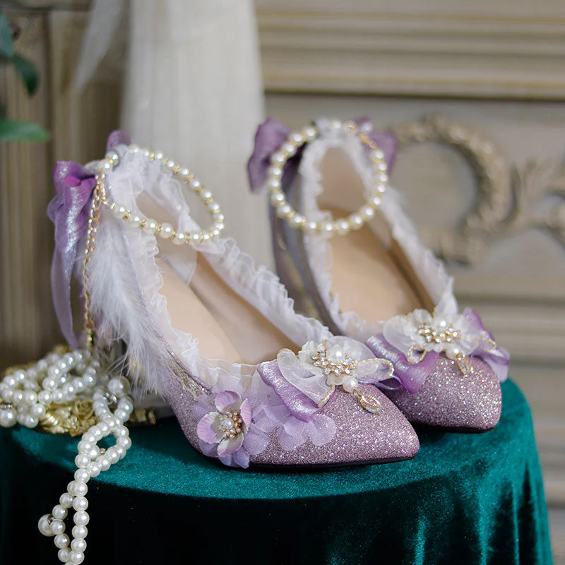 Purple Bow Flower Shoes - Image 2