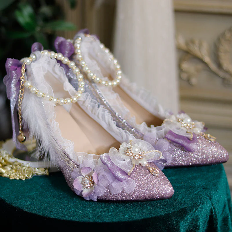 Purple Bow Flower Shoes - Image 3
