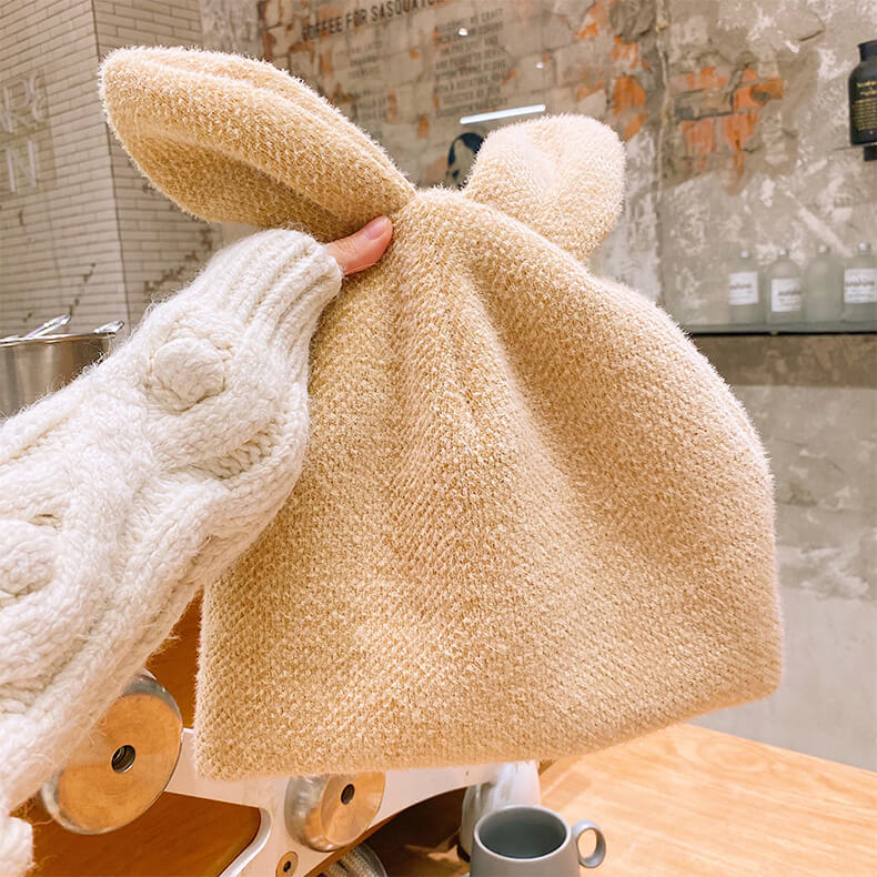 Rabbit Ear Hat Plush Beret - Image 5
