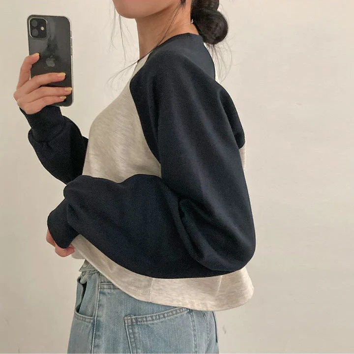 Raglan Contrast Color Long Sleeve Tee - Image 8