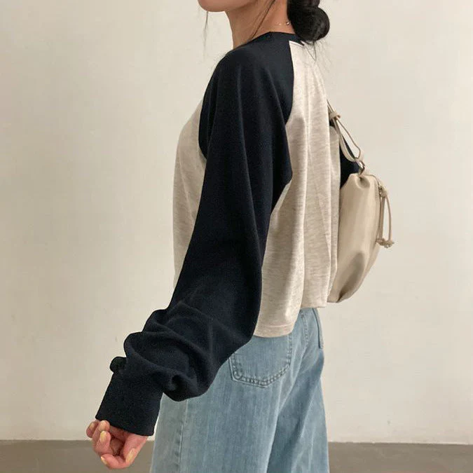Raglan Contrast Color Long Sleeve Tee - Image 9