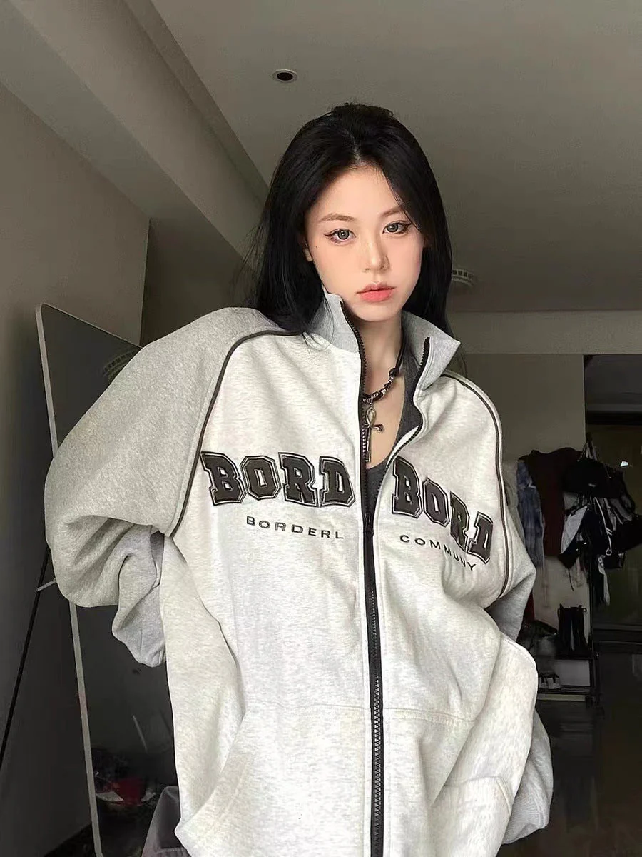 Raglan Sleeve Embroidered Oversized Jacket - Image 8
