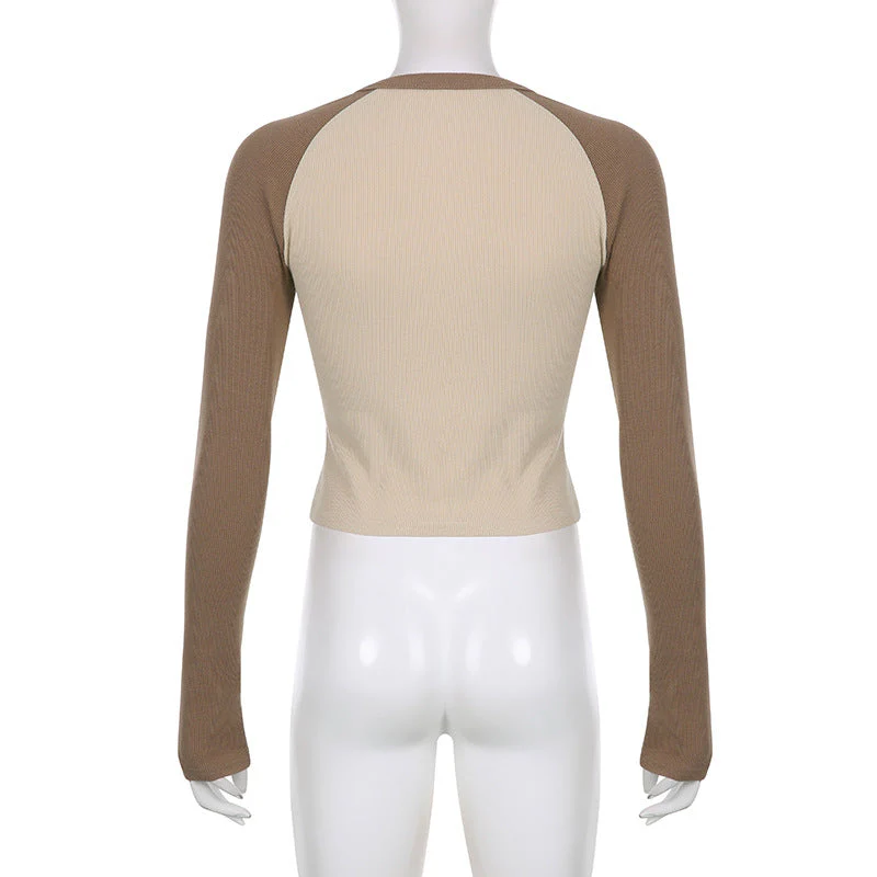 Raglan Sleeve Star Patch Knit Crop Top - Image 7