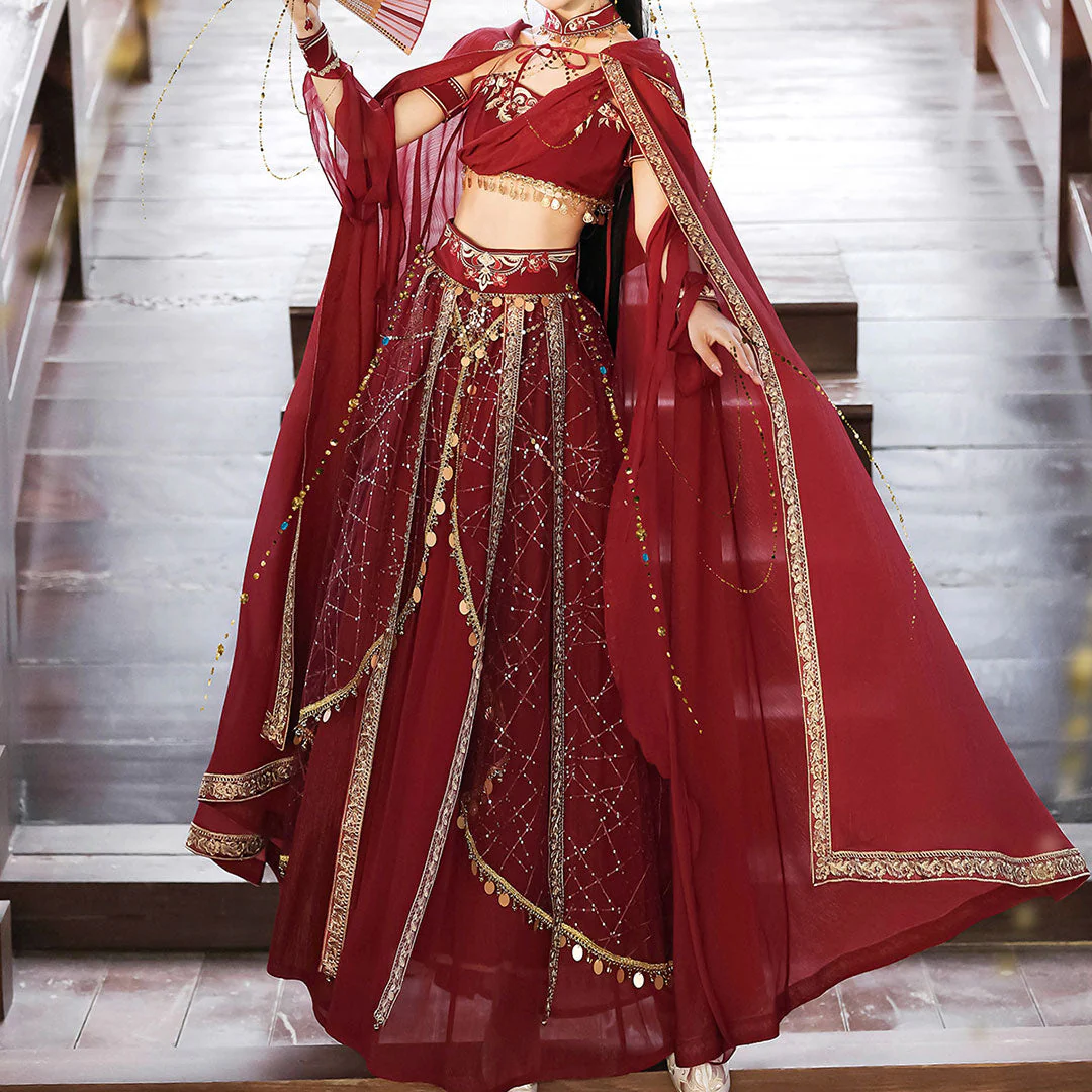Red Cape Hanfu Skirt Set - Image 2