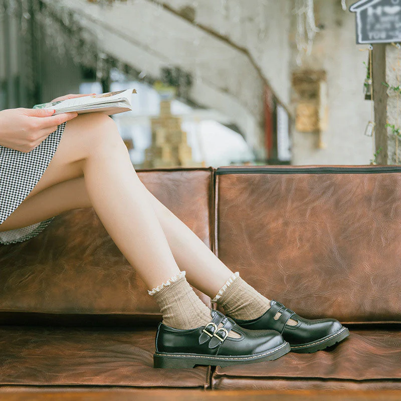 Retro Double Buckle Shoes - Image 3