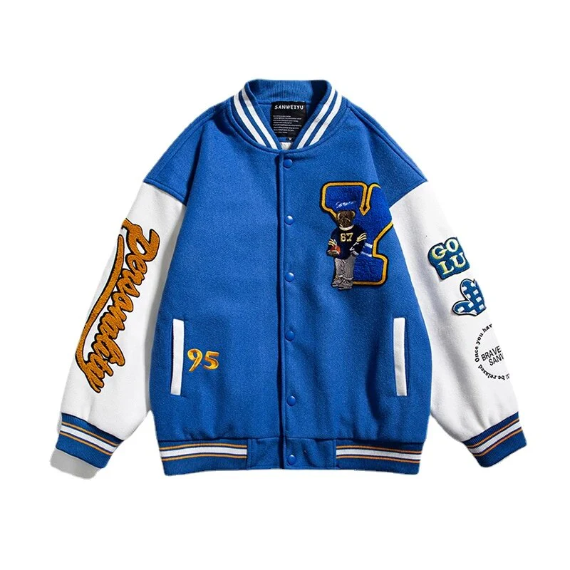 Retro Embroidery Letter Baseball Jacket