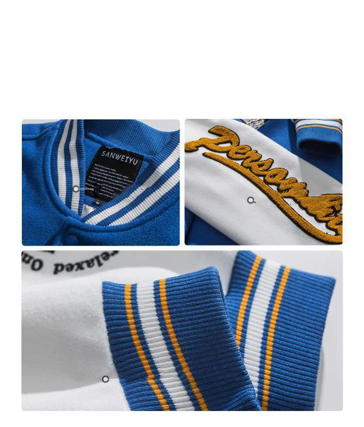 Retro Embroidery Letter Baseball Jacket - Image 5